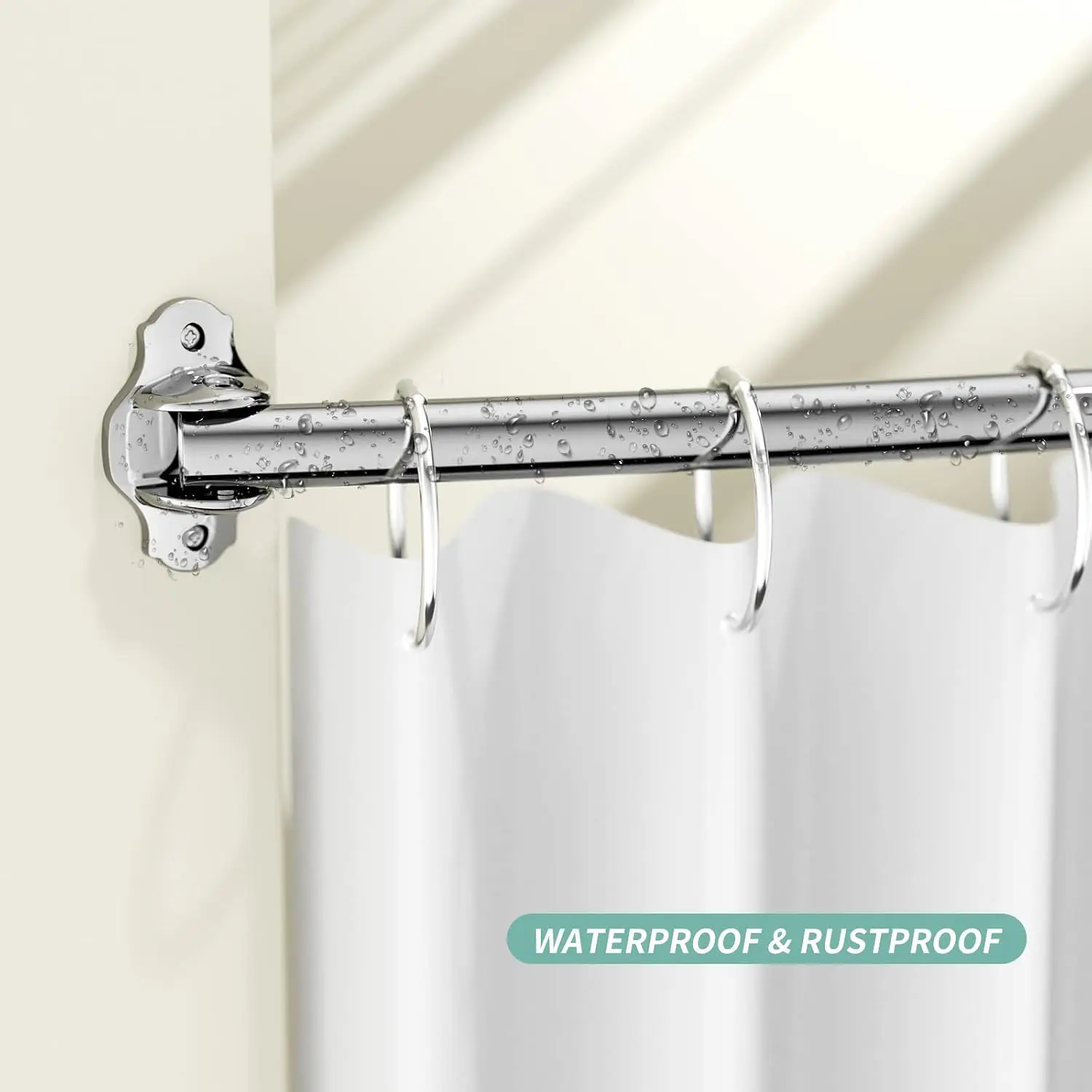 Curved Shower Curtain Rod, Adjustable 40-72 Inches Extra Wide for Bathroom, Stainless Steel Rustproof view 6