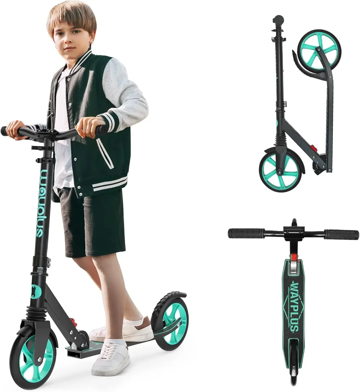 Kick Scooter for Ages 6+,Kid, Teens & Adults. Max Load 240 LBS. Foldable, Lightweight, 8IN Big Wheels for Kids, Teen and