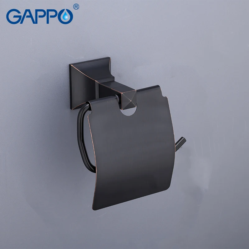 GAPPO Toilet Paper Holders Wall Mounted Black Bathroom Hardware Accessories porta papel higiênico para banheiro