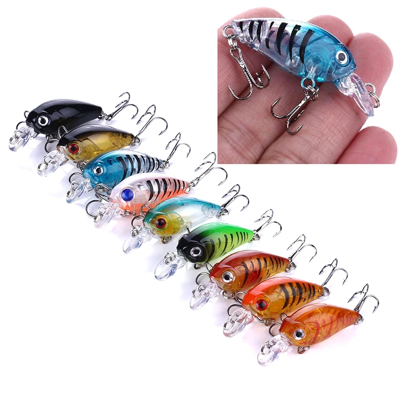 

1PC Crankbait 4g 4.5cm Swim Crank Artificial Hard Bait For Bass Pike Fishing Lure 3D Eyes Fishing Wobblers Tackle