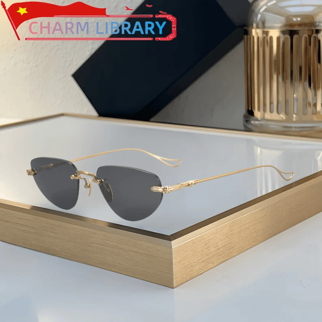 

Fashionable Sunglasses Women Brand Designer Personalized Classic Frameless Cateye Outdoor Sun Glasses UV400