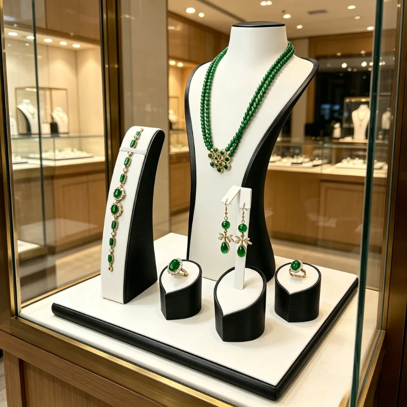 Showcase Jewelry Display Stand Set Counter Necklace Earring Storage Stand Women Ring Bracelet Dieplay Shelf Desktop Jewelry Rack
