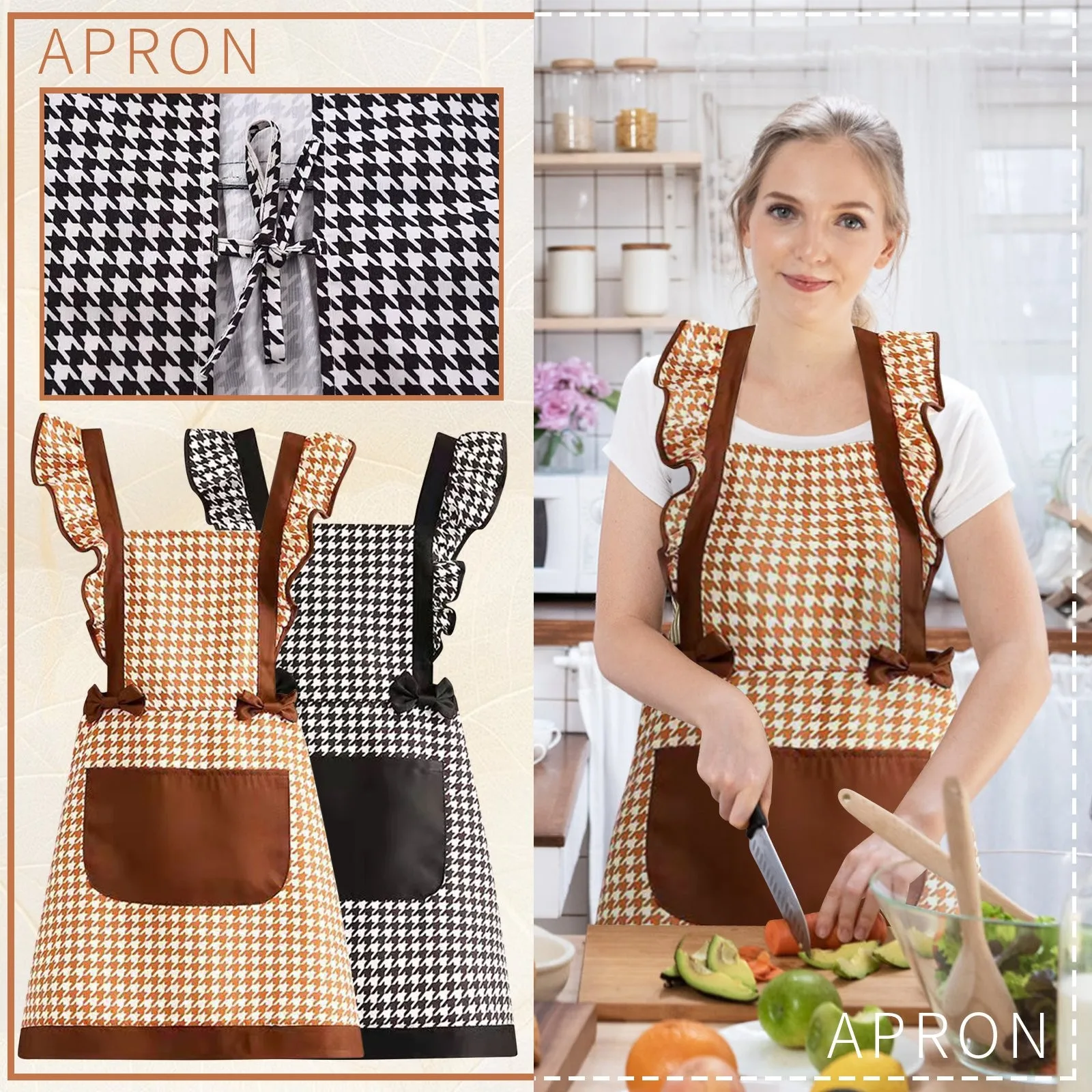 قماش المئزر ألف الطيور منقوشة غطاء المطبخ الطبخ الخصر مطعم ملابس العمل النساء الإكسسوارات دي cocina أدوات المطبخ