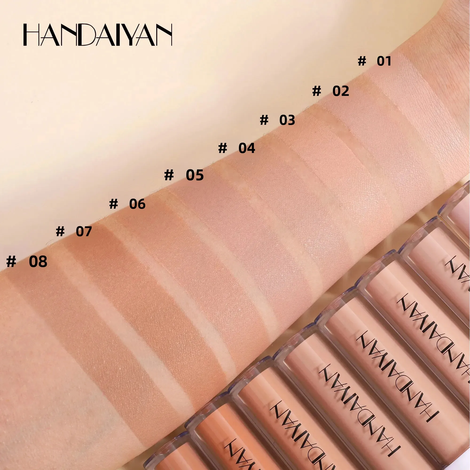 8가지 색상 리퀴드 컨실러 고커버리지 방수 롱래스팅 비건 커버 여드름 다크서클 파운데이션 메이크업 코렉터