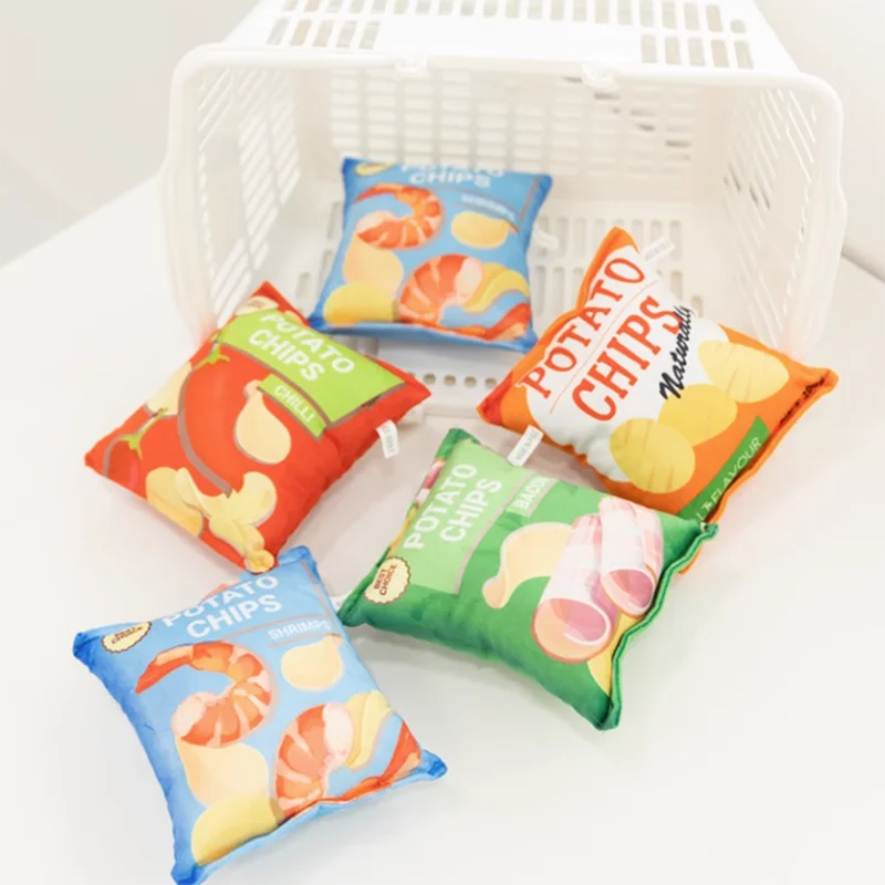 Pet Sound Paper Toy Potato Chips Simulation Fruit Bite Resistant Machine Wash Plush Toy For Cats And Dogs Grinding Teeth