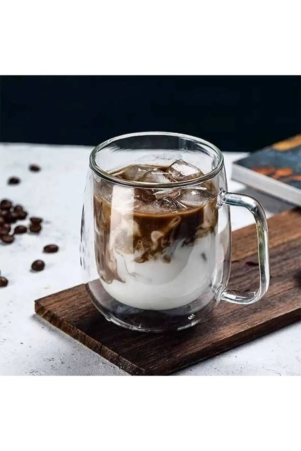 Double Glass Double Walled Glass Mug Home Office Cup 250 ml Double Layer Thermal Insulated Glass Cup with Handle