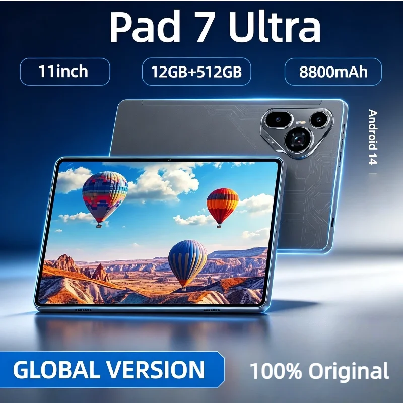 11 Inch Pad 7 Ultra Global Tablet 4K HD Screen Snapdragon 8 Gen 3 Android14 8800mAh 5G Dual SIM WiFi Office Google Tablet PC