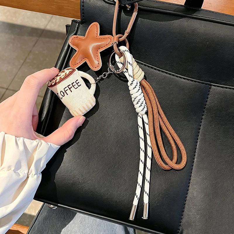 Functional Cartoon Coffee Cup Pendant Charm Fashion Bag Pendant for Backpacks Bags Keychains Portable Bag Charm