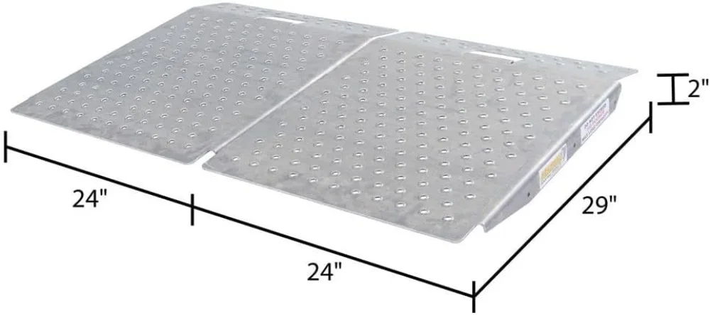 Aufbewahrungsrampen für Schuppen aus Aluminium – Landschaftsbau für Rasenmäher, ATV, Golfwagen, 1.500 Pfund. Kapazität mit Stanzplatten-Traktion 29"x24"-2er-Pack