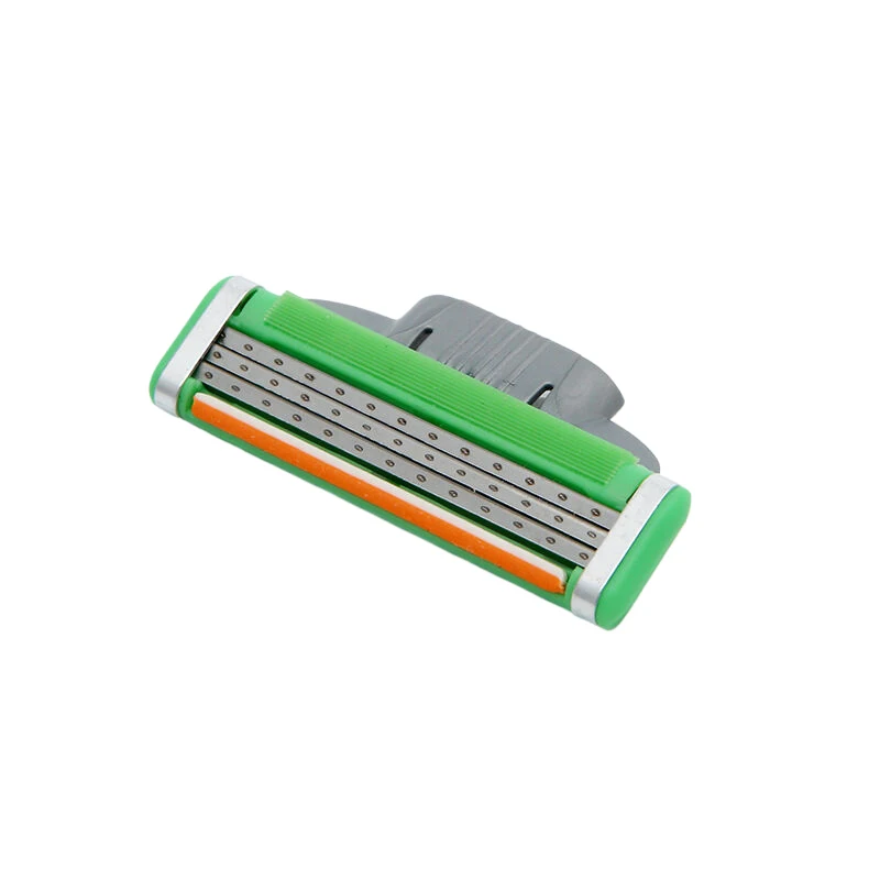 Classic Green 3-layer Razor Blade Manual Razor Razor Blade Stainless Steel Old Fashioned Razor 4 Per Card