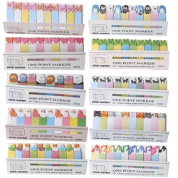 Bloc de notas adhesivas Kawaii, gato pequeño, Panda, música, Rana, papelería estética, Bloc de notas, marcadores de poste de libro, Mini pegatinas de índice