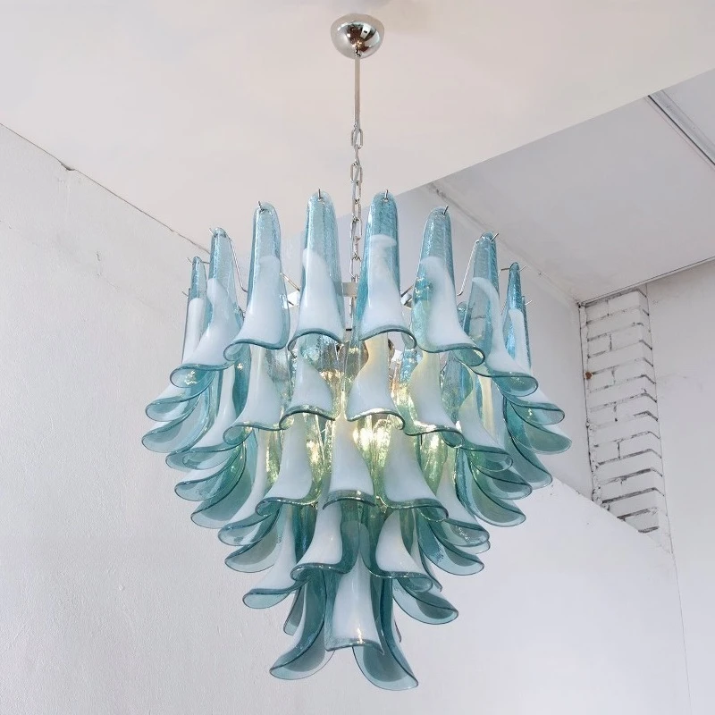 Living room light luxury high-end bedroom study villa duplex floor chandelier