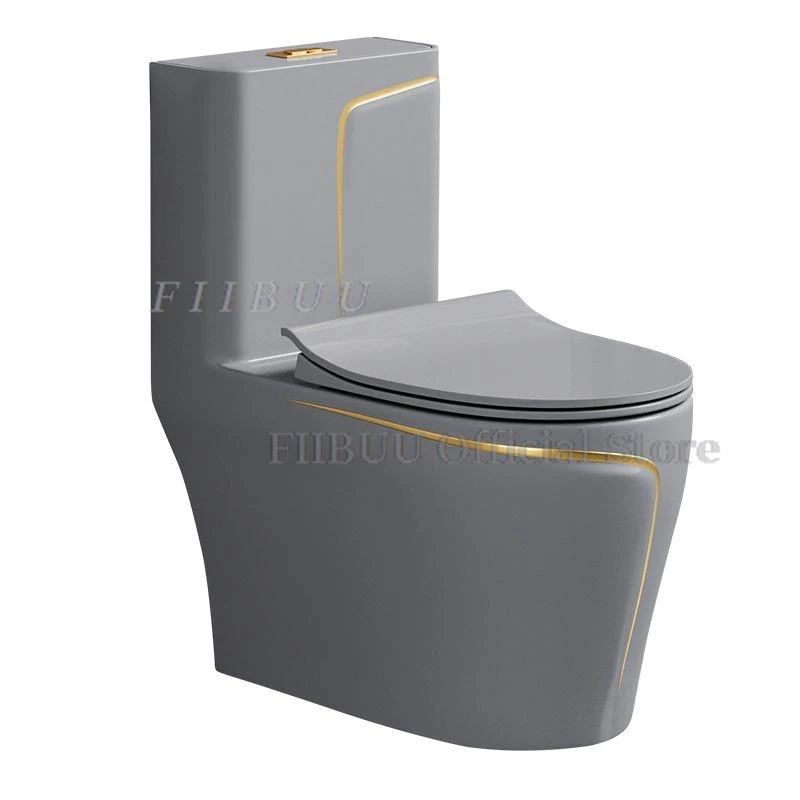 Imagem -06 - Luxo Cerâmica wc para Banheiros Household Dual Flush Alta Pressão Assento de Fechamento Suave Colorido Uma Peça