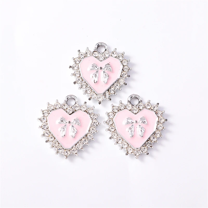 Duarte 20 Teile/los Nette Kristall Bowknot Herz Charms Anhänger für Schmuck Machen Tropfen Ohrringe Halsketten Armbänder DIY Handwerk Geschenk – Detail 7