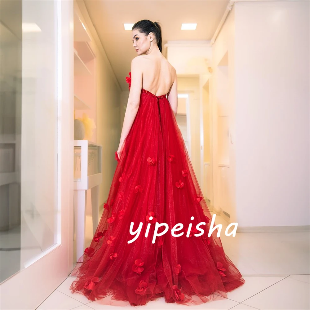 Customized  Sexy Casual   Sequin Draped Pleat Applique Christmas A-line Strapless Bespoke Occasion Gown Long Dresses