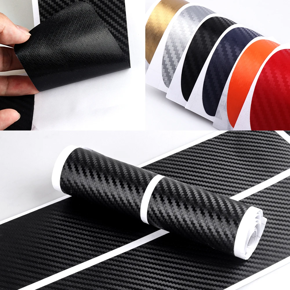 4Pcs Car Door Sill Carbon Fiber Badge Protector Stickers Decoration For Ford Ranger Focus Kuga Mustang MAX Transit Mondeo mk7 8