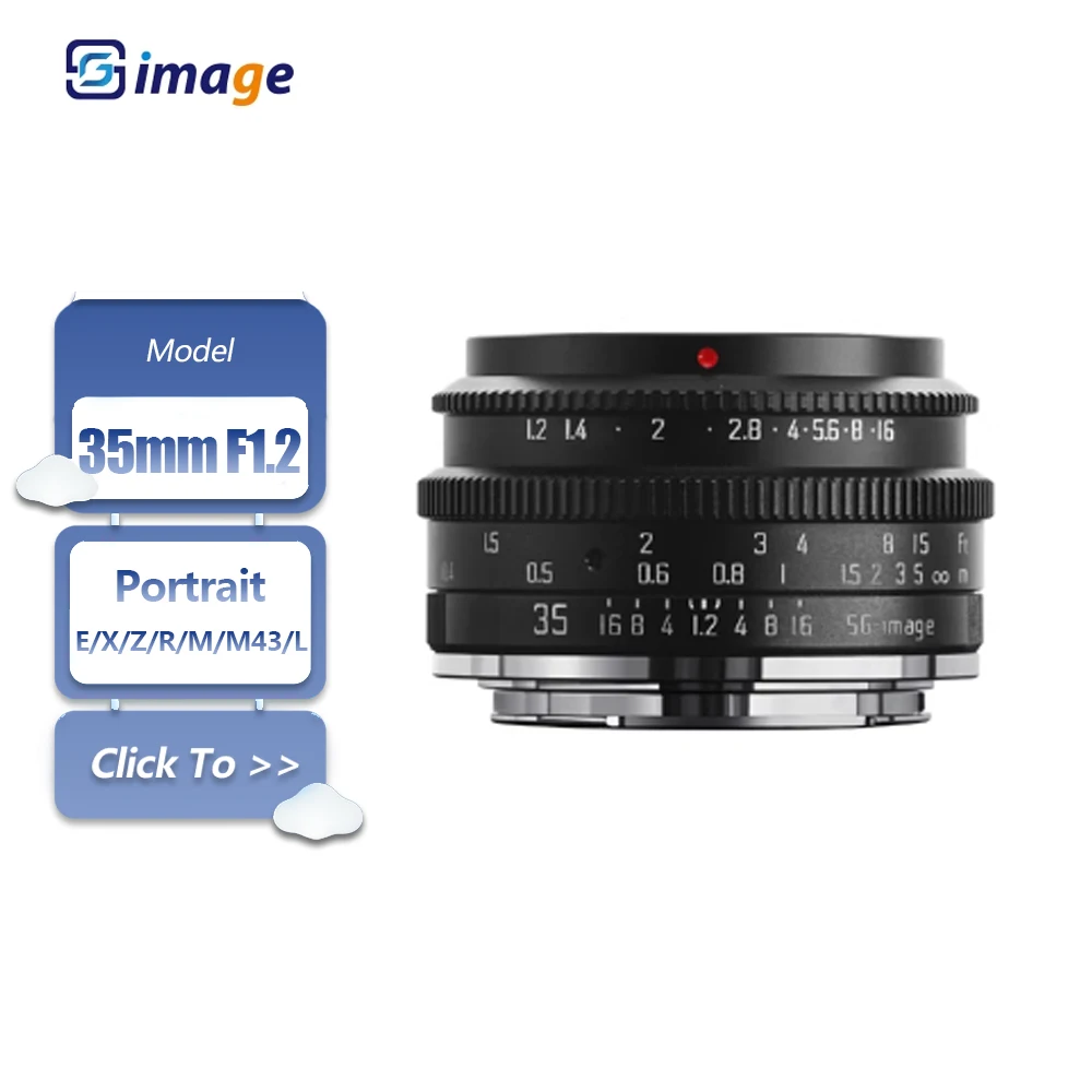 

SGimage APS-C 35mm F1.2 Large Aperture Mirrorless Camera Lens for Portrait Photography with Sony E Nikon Z Canon RF M M43 L