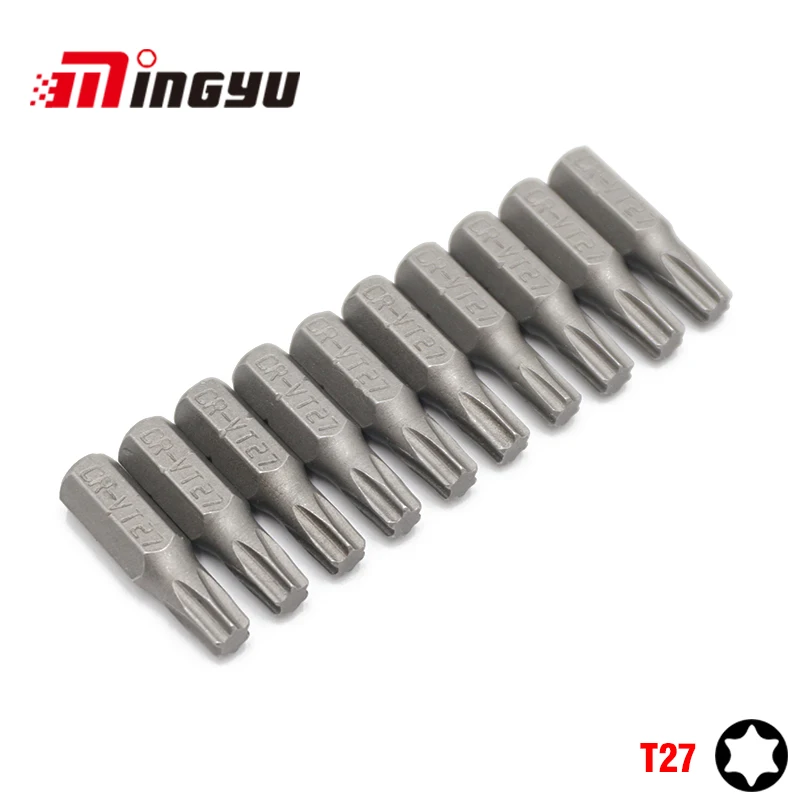 10pcs 25mm 1/4 Torx T27 Screwdriver Bit Set Repair Tools ScrewdriversKit Hex Shank Drill Bit For Power Household Hand Tools