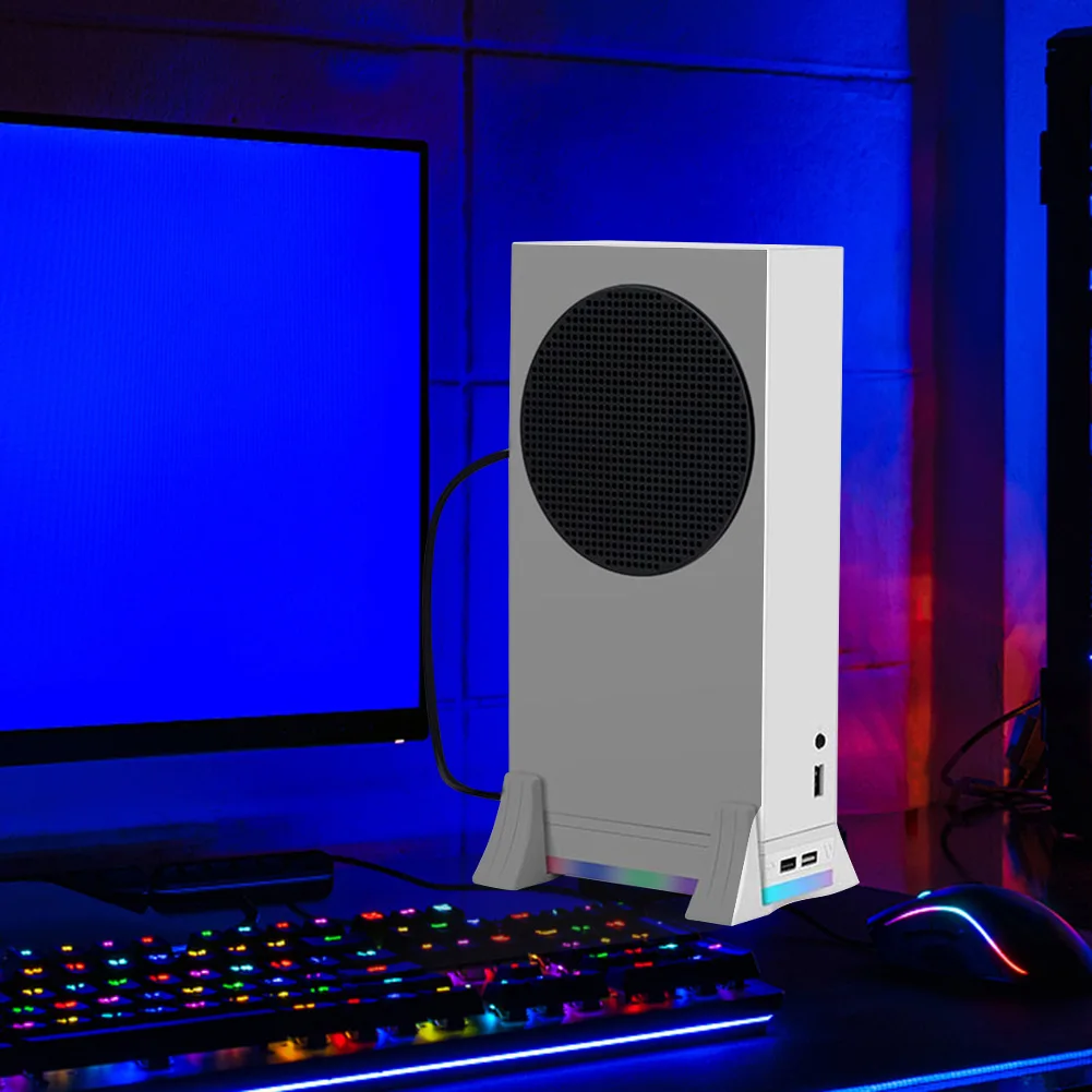 Cooling Fan Stand 3 Gear Adjustment Vertical Radiator Dock with Color Light Heat Dissipation Dock for Xbox Series S