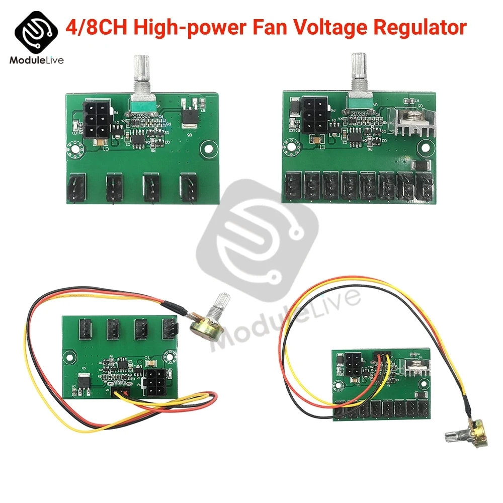 DC12V PWM Motor Speed Controller Regulator 3-Pin 4-Pin Case Fan Voltage Regulator Speed Adjustable DC Motor Driver