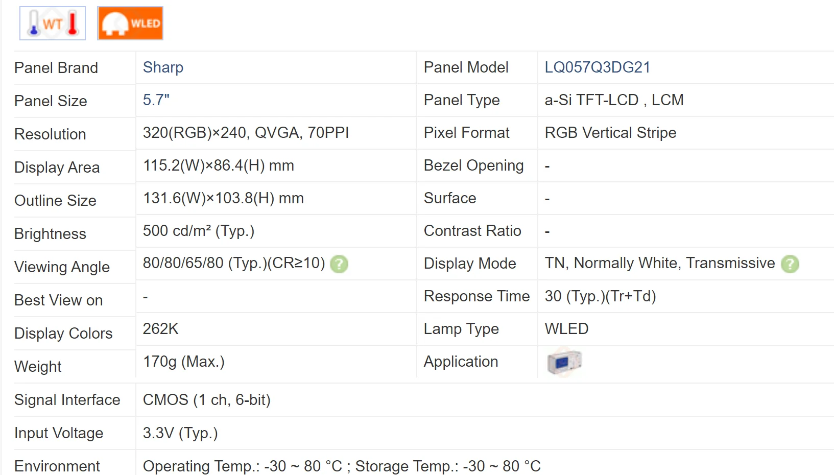 LQ057Q3DG21 5,7-Zoll-Industrie-LCD, neu und A+-Qualität auf Lager, vor dem Versand getestet