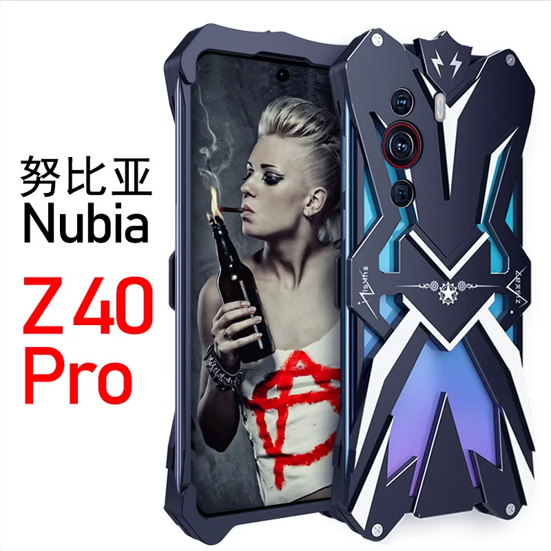 الأصلي زيمون الفاخرة ثور الثقيلة درع معدن الألومنيوم قضية الهاتف المحمول يغطي ل Zte Nubai Z30 Z40 Z40s برو غطاء حالات
