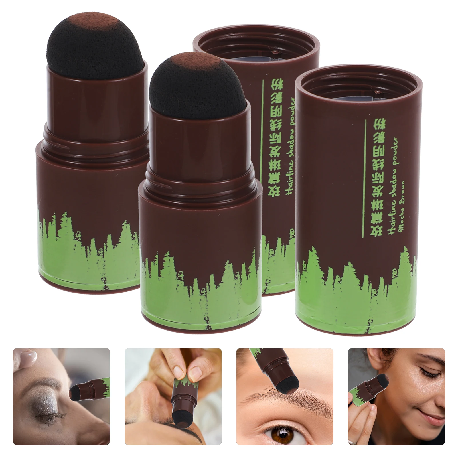 

2Pcs Hairline Shadow Powder Stick Natural Hair Root Concealer Sponge Pen for Hair Thinning Cover Hairline Powder Concealer