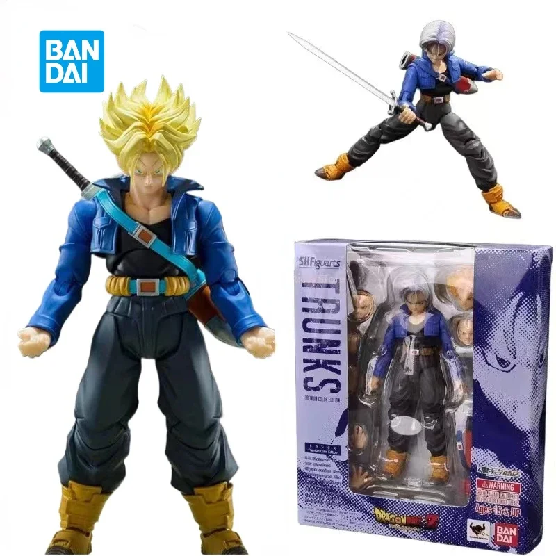 In Stock Bandai Original SHFiguarts Dragon Ball Trunks1.0  Anime Action Figures Model Toy Pvc Collectible Ornaments Hoilday Gift