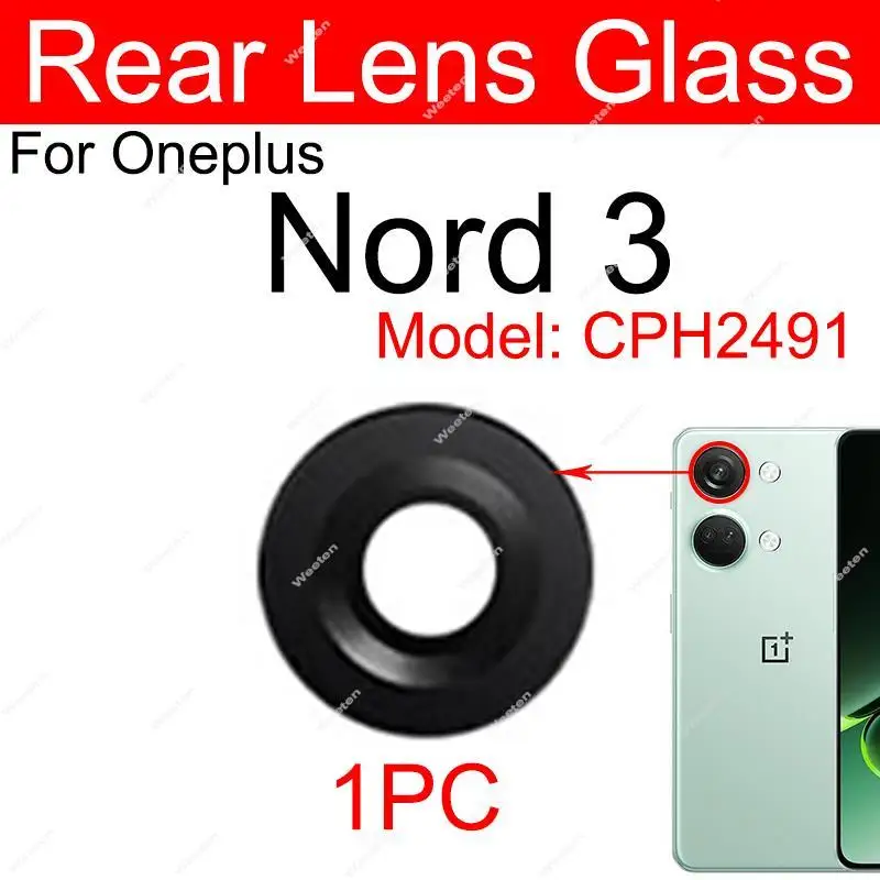 For Oneplus 1+ Nord 3 Rear Camera Lens Glass Back Camera Small Glass Lens with Sticker Replacement