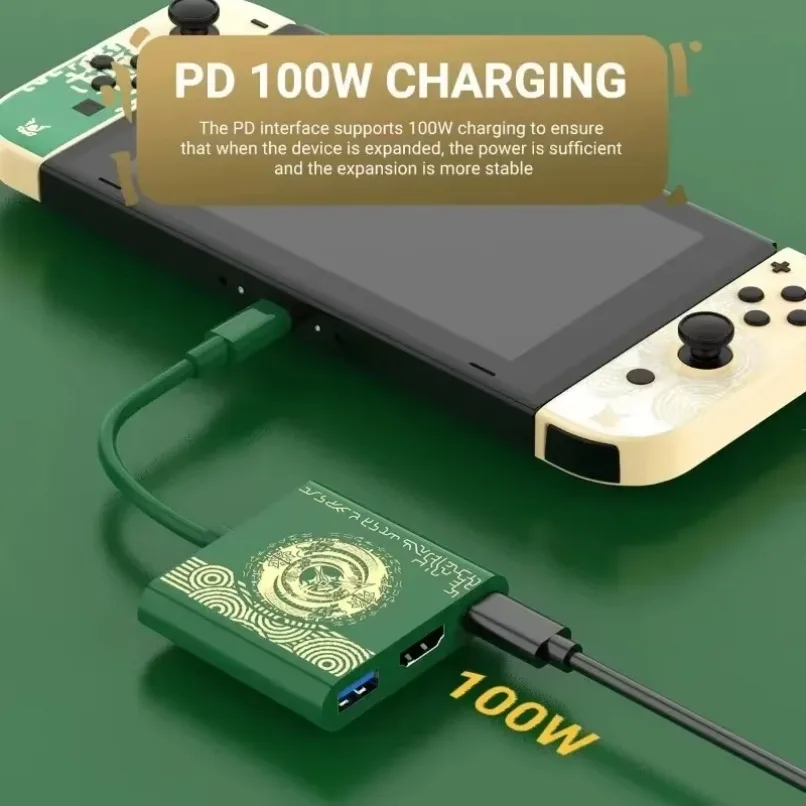 PD 100W 3 in 1 Docking Station for Switch HDMI 4K USB 3.0 Hub For Steam Deck Phone Laptop Tablet Portable Travel Mini Universal