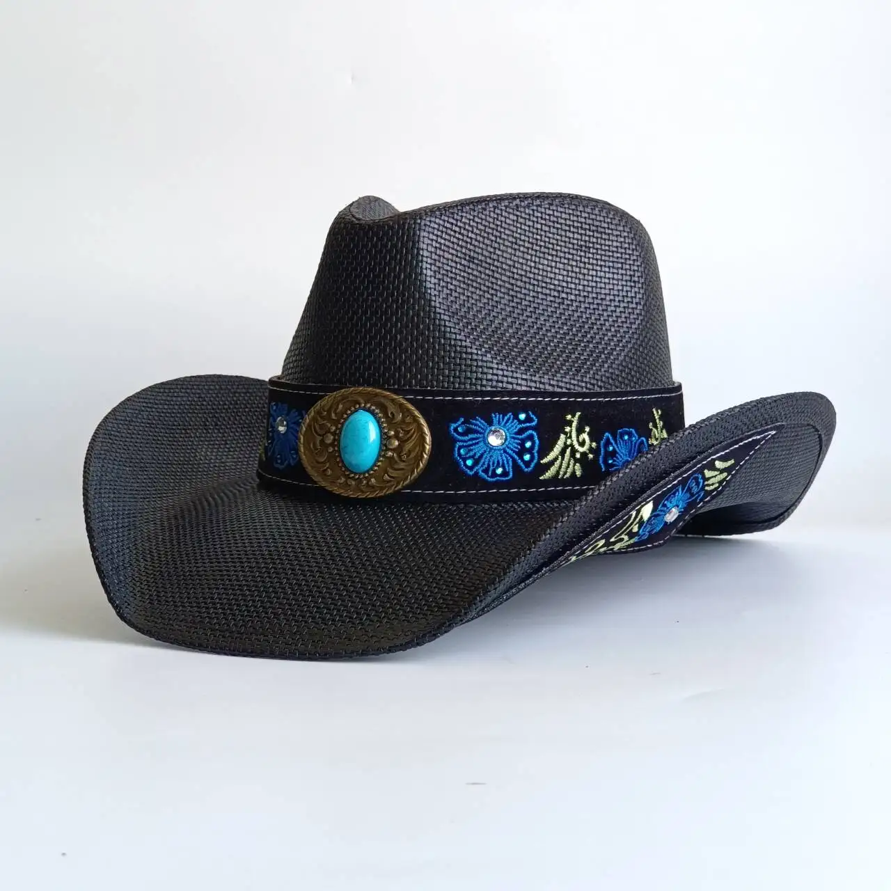 Straw Western cowboy Hat Decal accessories plasticity Men women wide Brim Pasture straw hat cowboy solid hat chapéu cowboy