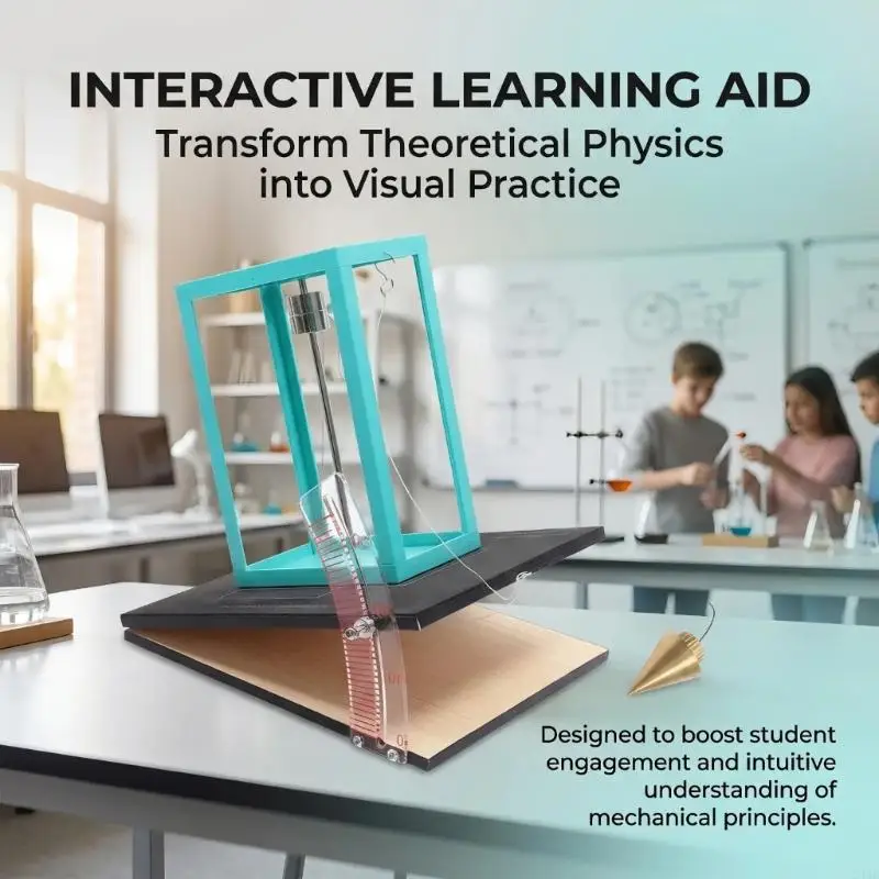Physics Teaching Apparatus with Clear Marked Tilting Platform, and Suspended Line for Classroom Gravities 24BB