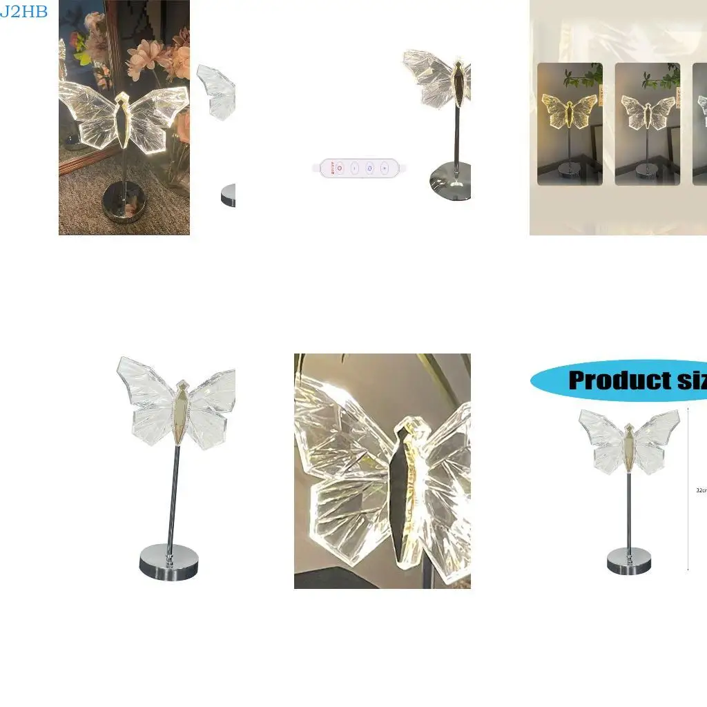 

J2HB Butterfly Nightlight Bedside Table Lamps Acrylic Texture for a Whimsical Touch in Bedrooms Living Rooms or Offices
