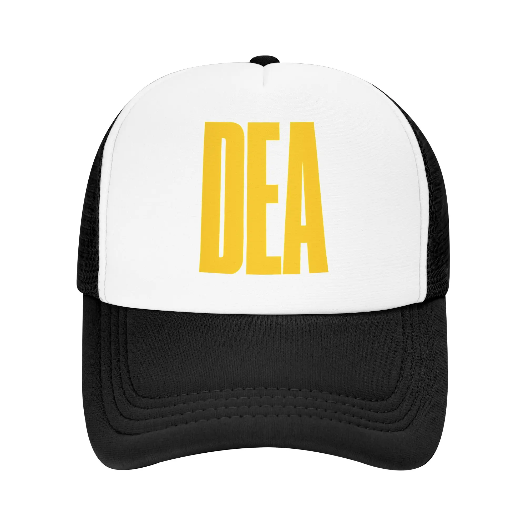 

DEA Yellow Text Baseball Cap y2k Cool Unisex Men Mesh Trucker Hat High Quality Custom Logo Hiking Fishing Baseball Caps Gift