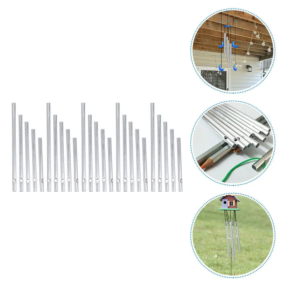 

15Pcs Aluminum Wind Chime Tubes DIY Craft Material Set Different Lengths Hollow Tone Pipes for Home Garden Decoration Crafts