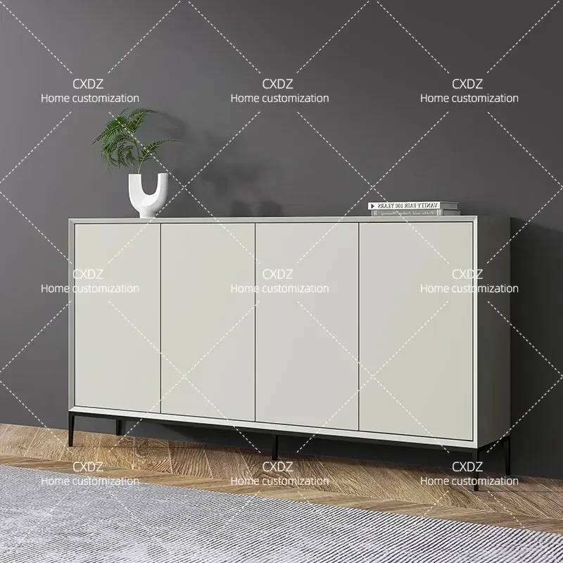 Italian Minimalist Shoe Cabinet Painted Entryway Storage Nordic Style Ultra Thin Multi Functional Locker for Home Door Porch