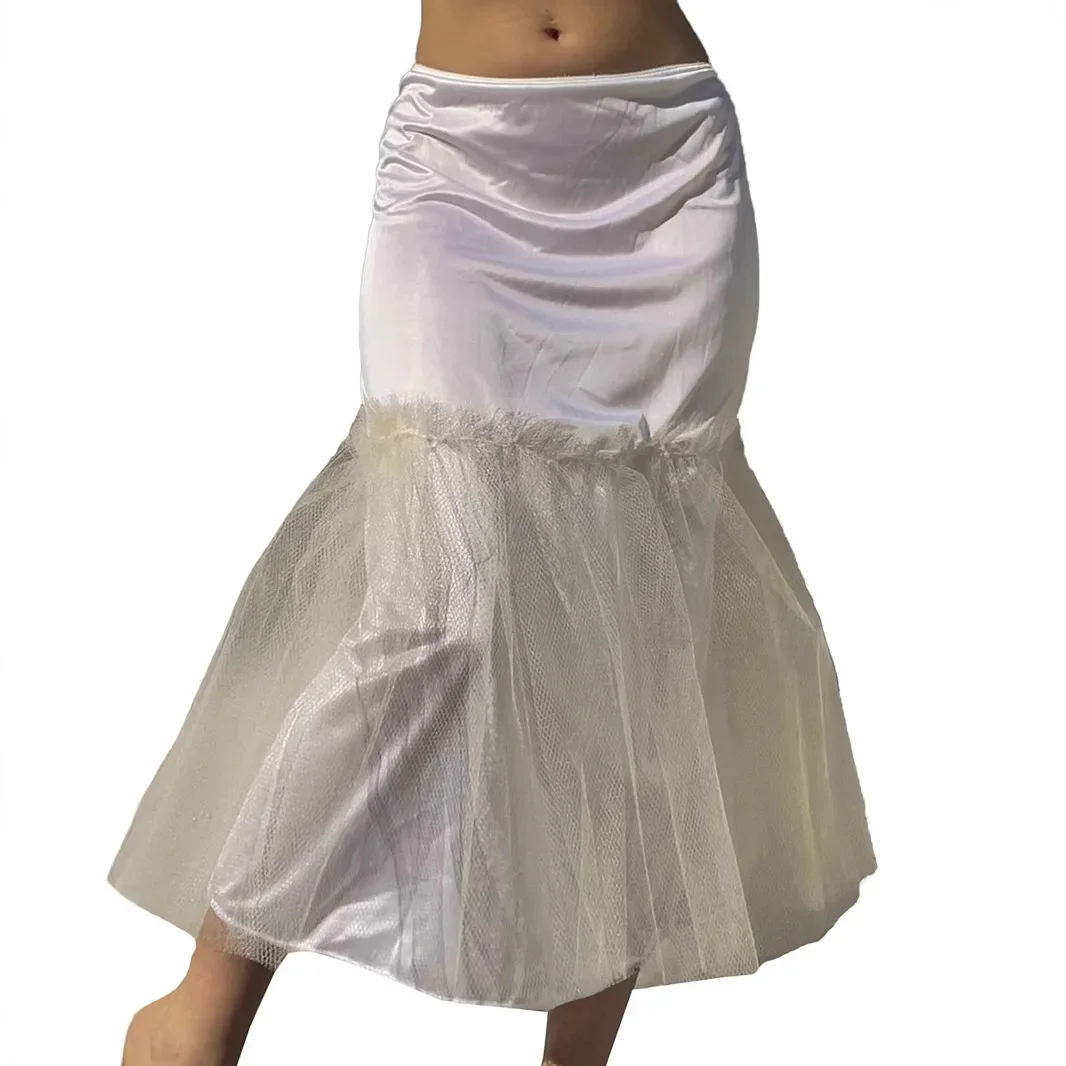 Frühling Ins Neue Mesh Perspektive Spleißen Sexy Spicy Girl Halb Rock