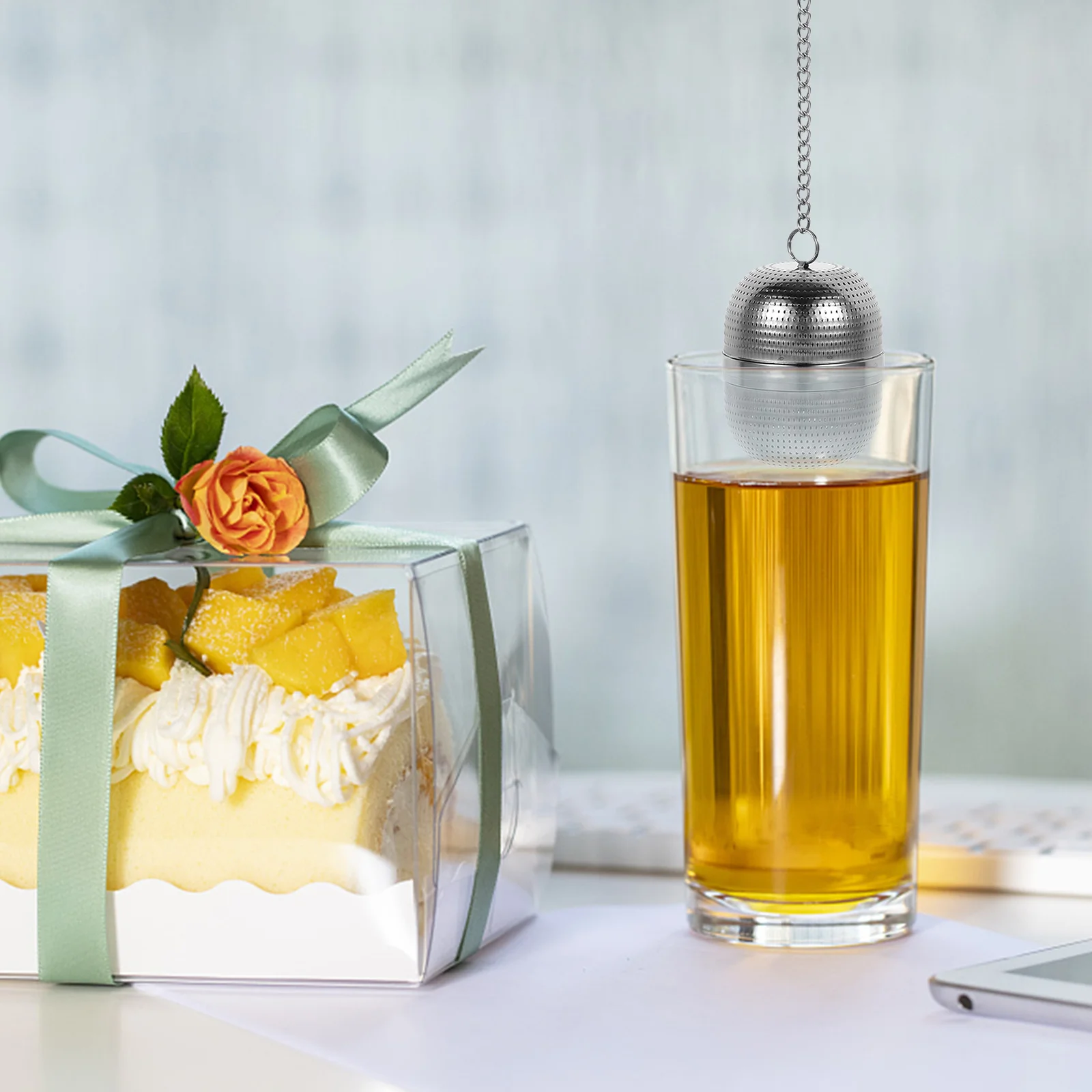 

High-Class Stainless Steel Tea Strainer Fine Mesh Infuser Portable Cup Ball for Loose Leaf Tea Practical Tasting Gift