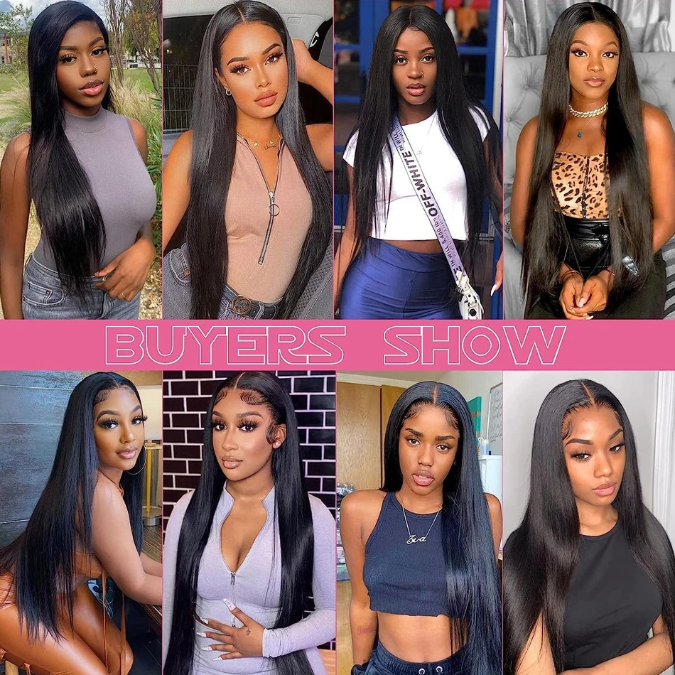 Wear And Go Glueless HD Transparent Wigs Human Hair Lace Frontal Brazilian Straight Ready To Wear 13X4 Lace Frontal Wig 32Inch image 6