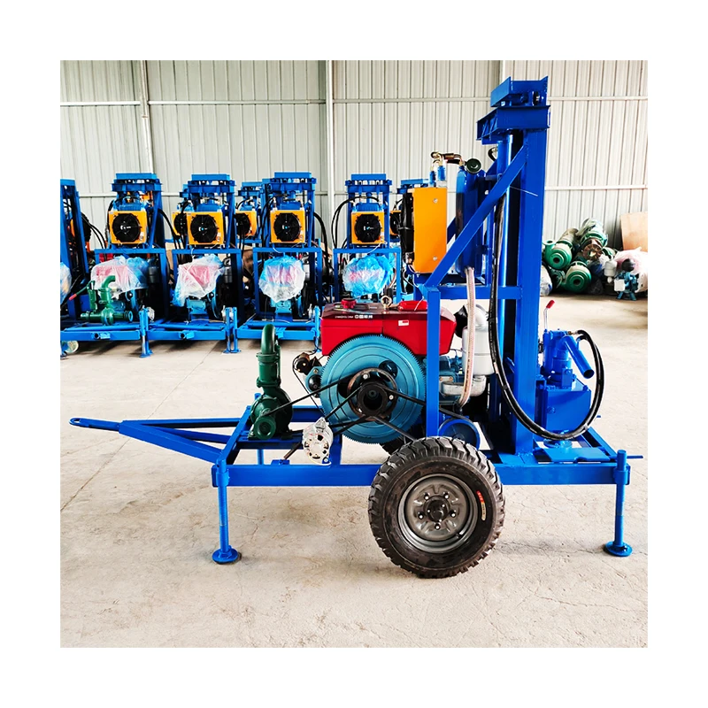 

Hydraulic Rotary Water Well Drilling Rig 100m Depth Diesel Engine Mobile Borehole Machine for Mountain Village Use