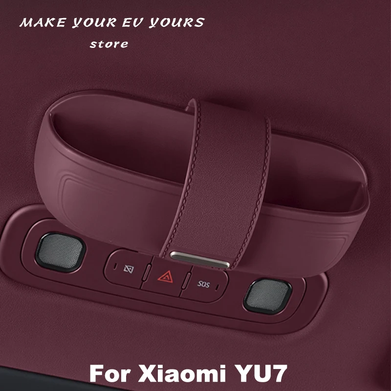 

Для Xiaomi YU7 2025 2026, магнитный зажим для хранения солнцезащитных очков на крыше автомобиля, силиконовый ящик для хранения, аксессуары для салона автомобиля