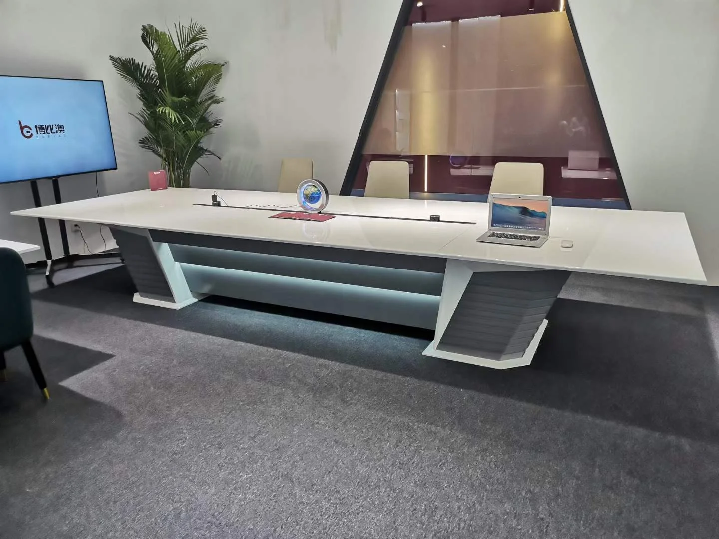 Office Furniture Glass Conference Table Meeting Room Luxury MDF And Chairs 10 Top Customized Meeting Room Conference Table