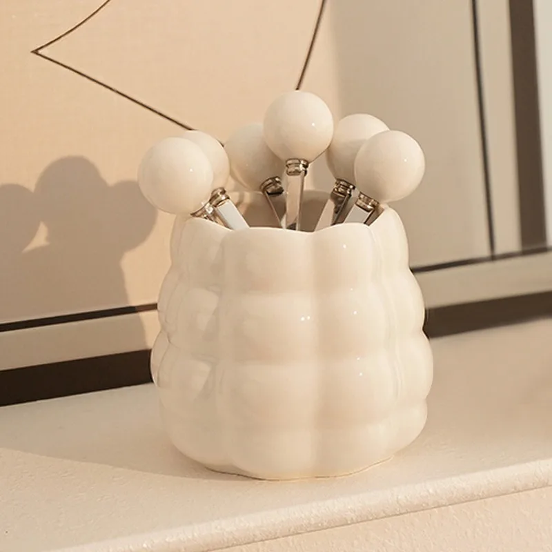Bubble Ceramic Storage Bucket Multi-Purpose Organizer Jar Desk Organizer Remote Control Cosmetic Pen Kitchen Holder Flowerpot