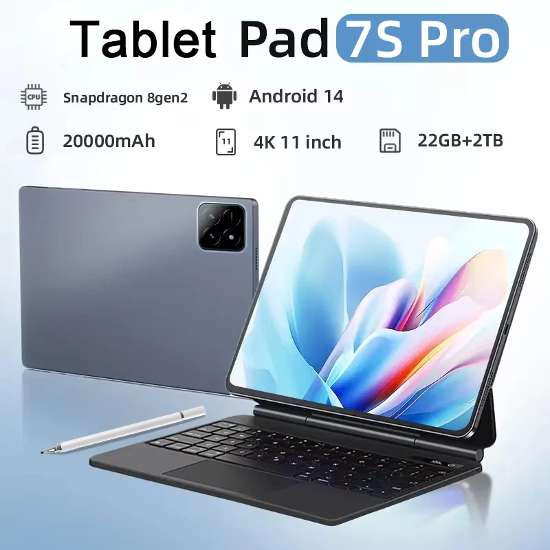 

New Global Version Pad 7S Pro Tablet Original 11inch Android 14 22GB+1TB Snapdragon 8 Gen 2 HD 4K 5G Dual SIM Tablet PC