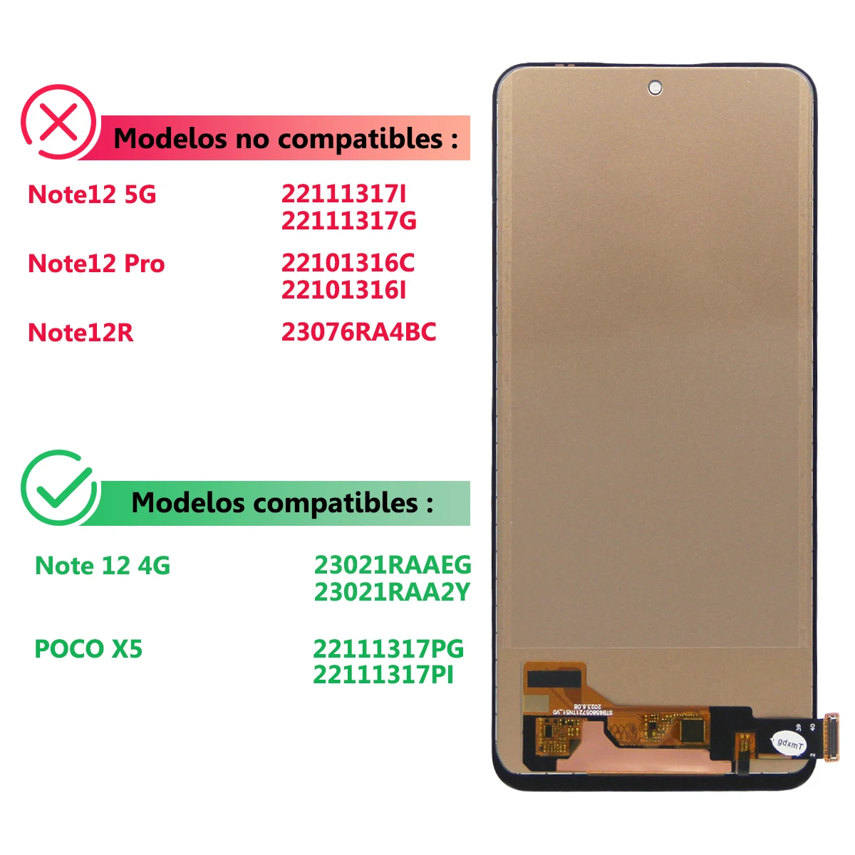 6.67'' Screen For Xiaomi Redmi Note 12 4G Note12 23021RAAEG LCD Display Touch Screen Replacement Digitizer Assembly with Frame image 5