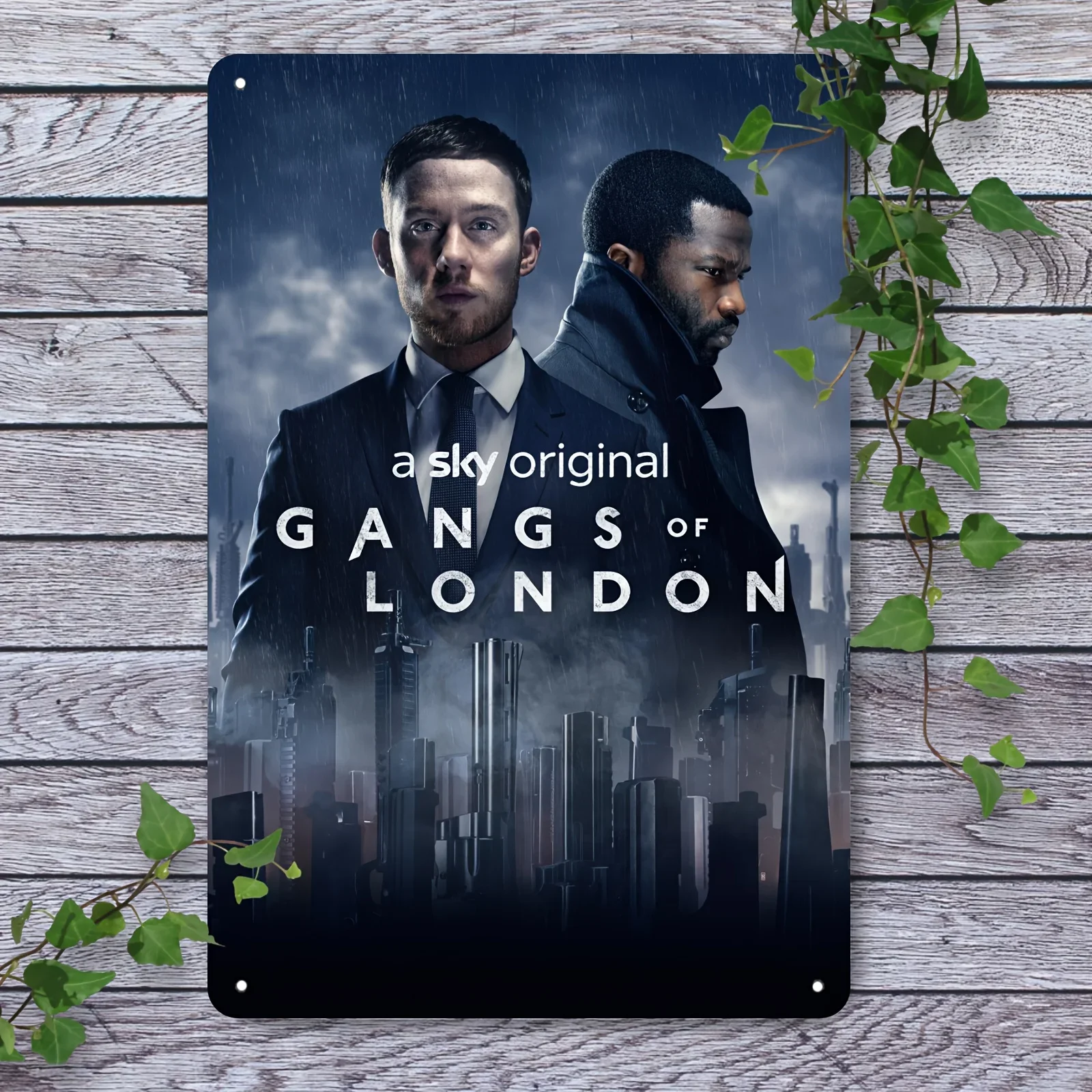 Panel en étain "Gangs of London", decoración mural en metal para cocina, chambre à coucher, Bar y Club, placa en fer sans cad