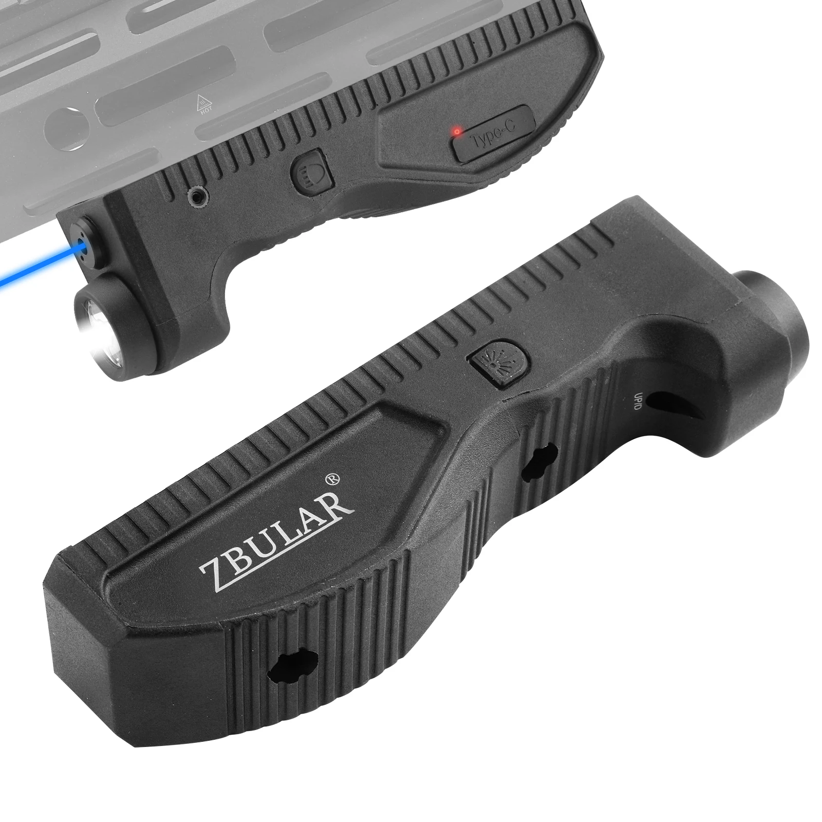 

1650 Lumens Strobe Function,Light Laser Combo Compatible with M-Lok Rail Surface, Tactical Flashlight and Blue Laser Sight,High