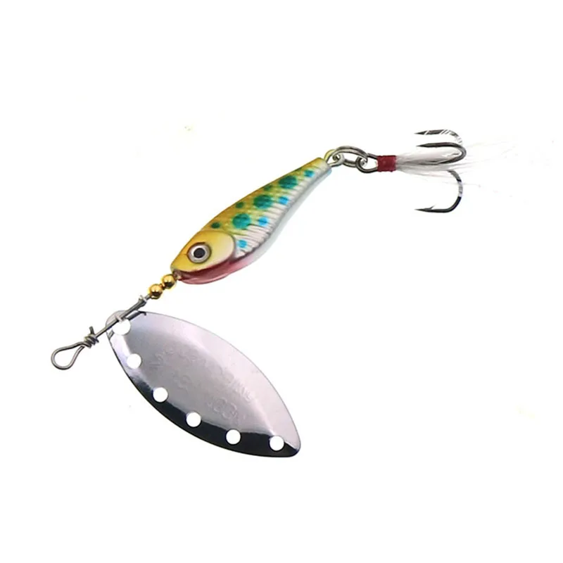 1pcs  Spinner Spoon Metal Fishing Lure 9g 13g 16g Crankbait Spoon Artificial Baits Wobbler Rotating Bait with Treble Hooks