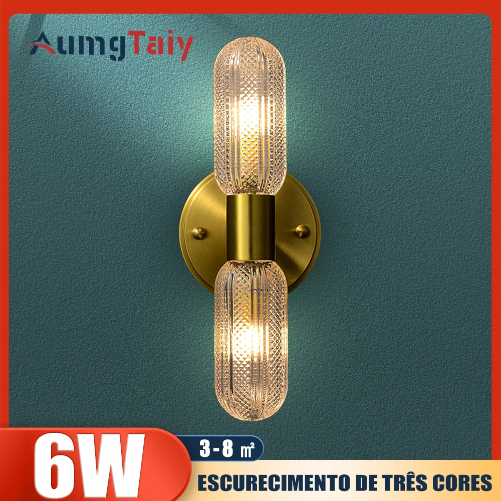 ledライトモダンウォールライト寝室ベッドサイドリビングルームウォールランプガラスロッド北欧通路廊下インテリア照明器具-間接照明-ウォールライト-ブラケットライト-北欧-インテリア-ペンダントライト-ランプ-インテリア-モダン　インテリア-ライト-壁掛け