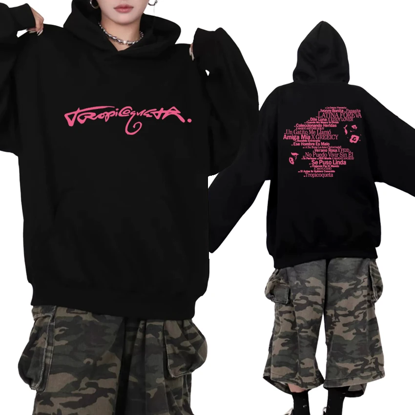 

Singer Karol G Tropicoqueta 2025 New Album Double Sided printed Hoodie Men women Trend Casual pullover Unisex Fleece Sweatshirt